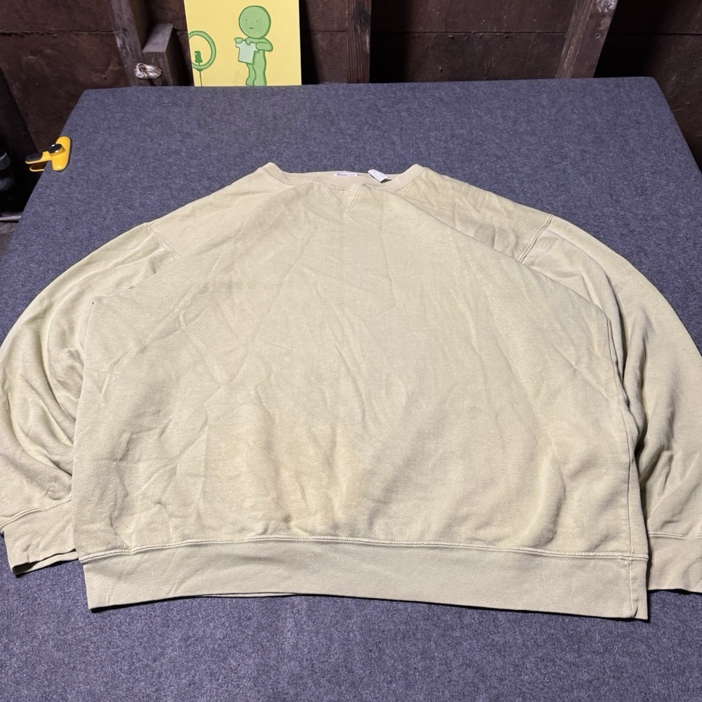 Vintage‎ 90s GAP Athletic Sweats Blank Sweatshirt Lime XXL Distressed Splattered